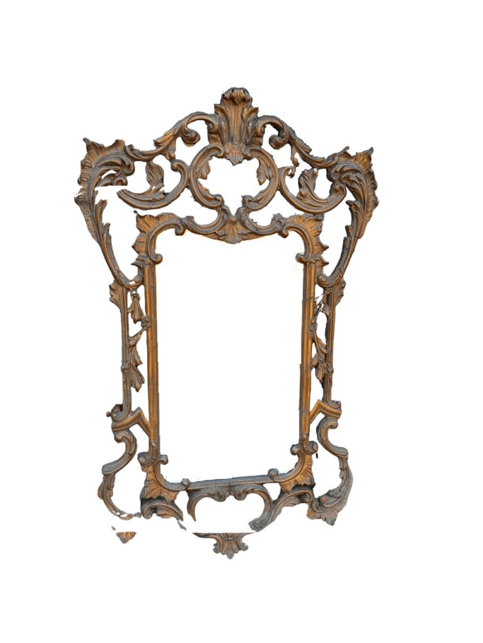 A 20th Century French Style Ornately Carved And Gilt Painted Wooden Mirror