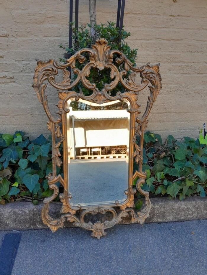 A 20th Century French Style Ornately Carved And Gilt Painted Wooden Mirror - Image 2