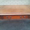 A 20th Century Victorian Style Mahogany Library Desk With  Original Gilt Tooled Leather Inserts On Castors - Image 10