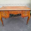 A 20th Century French Style Mahogany And Mahogany Marquetry Inlaid Desk With Brass Caps And Drawers - Image 2