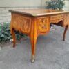 A 20th Century French Style Mahogany And Mahogany Marquetry Inlaid Desk With Brass Caps And Drawers - Image 5