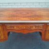 A 20th Century French Style Mahogany And Mahogany Marquetry Inlaid Desk With Brass Caps And Drawers - Image 9
