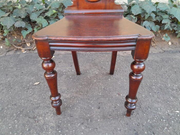 A  20TH Century Pair  of Victorian Carved Mahogany Hall Chairs - Image 7