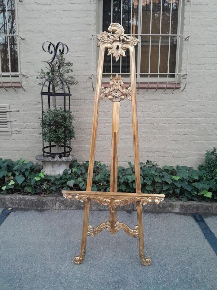 A 20th Century Carved Teak and Hand Gilded Easel - Image 3