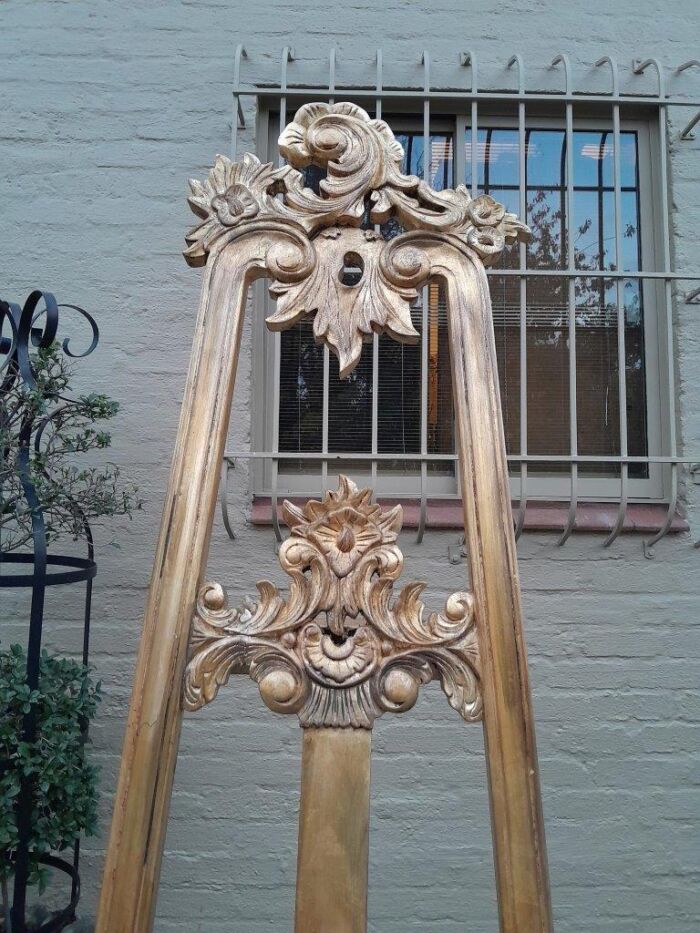 A 20th Century Carved Teak and Hand Gilded Easel - Image 8