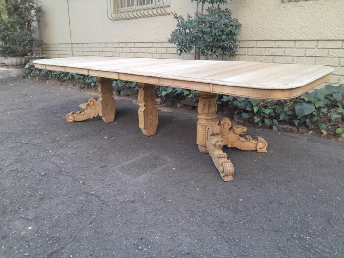 A 19th Century Heavily Carved Oak Extending Table  With Three Extensions - Image 9