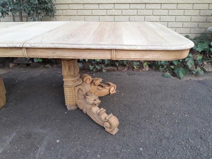 A 19th Century Heavily Carved Oak Extending Table  With Three Extensions - Image 10