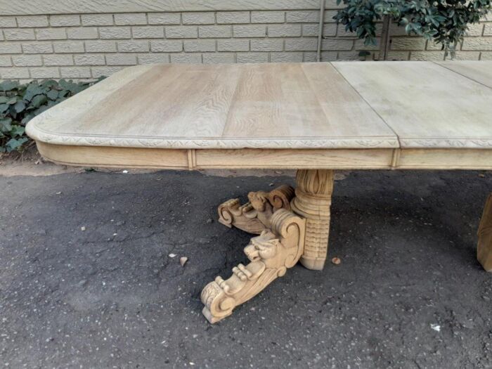 A 19th Century Heavily Carved Oak Extending Table  With Three Extensions - Image 11