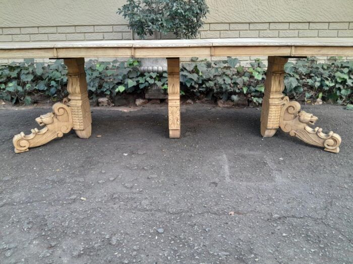 A 19th Century Heavily Carved Oak Extending Table  With Three Extensions - Image 12