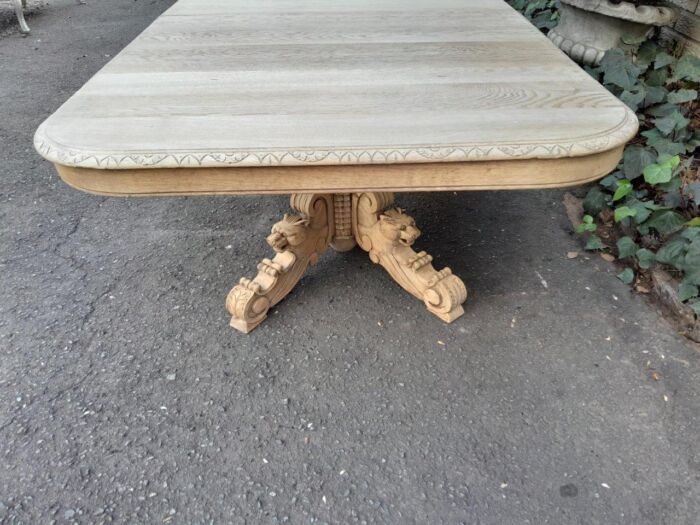 A 19th Century Heavily Carved Oak Extending Table  With Three Extensions - Image 13