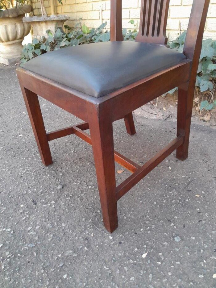 A 20th Century Set Of  Eight Carved Mahogany George Lll Style Dining Chairs Upholstered In Leather - Image 10