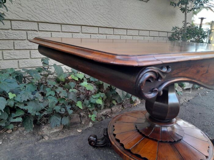 An Antique Victorian Rosewood Sofa Table on Castors - Image 11