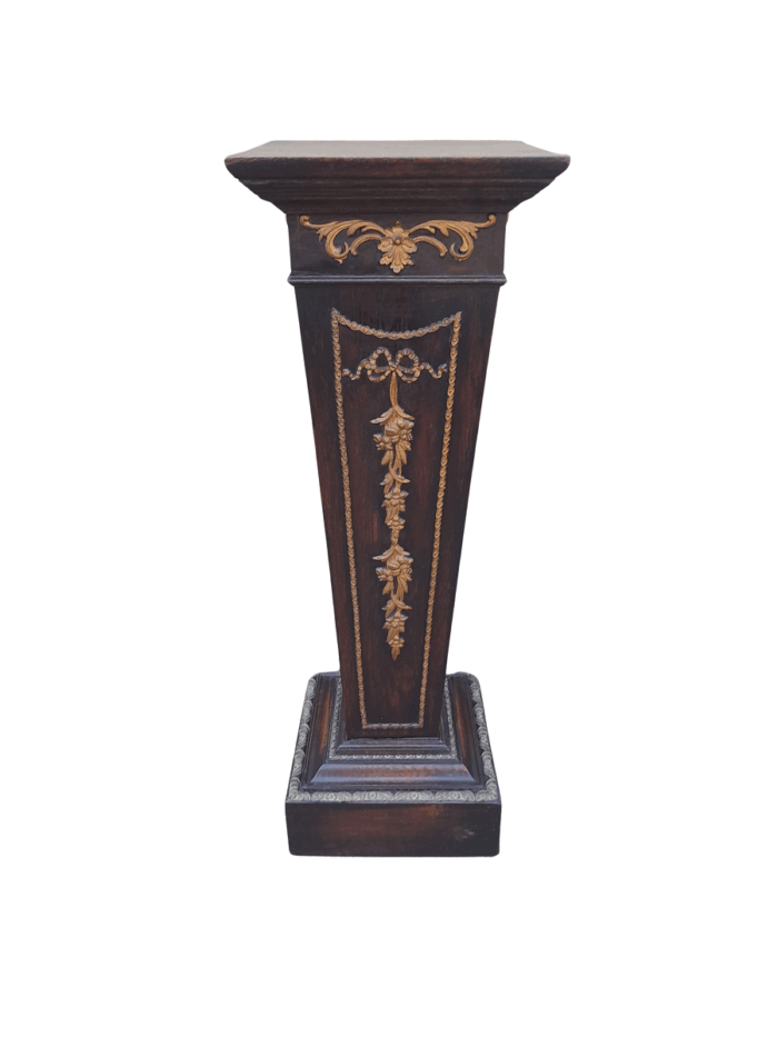 An Antique 19th Century Gilt and Ebonised Pedestal