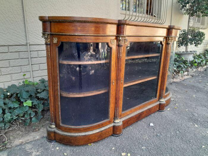 A 19th Century Circa 1860 Burr Walnut And Satinwood Credenza  /  Server  /  Buffet With Gild Metal Mounts Of Large Proportions - Image 5