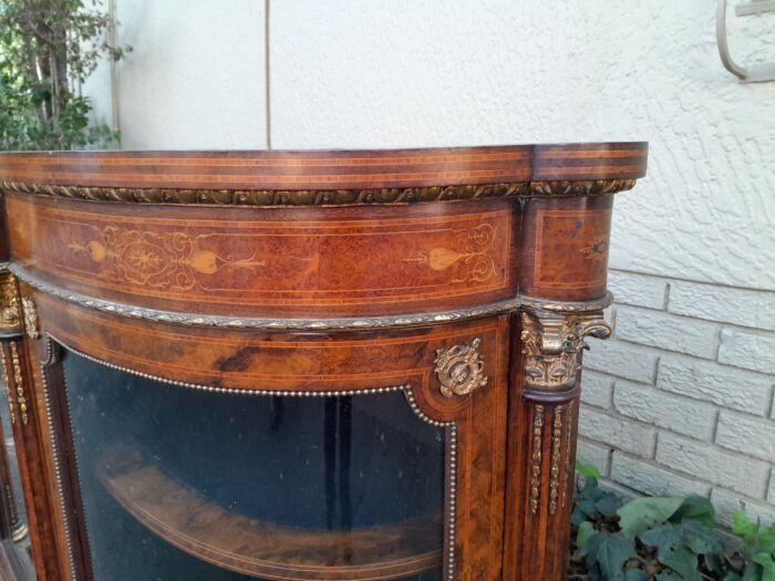 A 19th Century Circa 1860 Burr Walnut And Satinwood Credenza  /  Server  /  Buffet With Gild Metal Mounts Of Large Proportions - Image 6