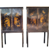 An 18th  / 19th Century Pair of English Chinoiserie Cabinets on Stands