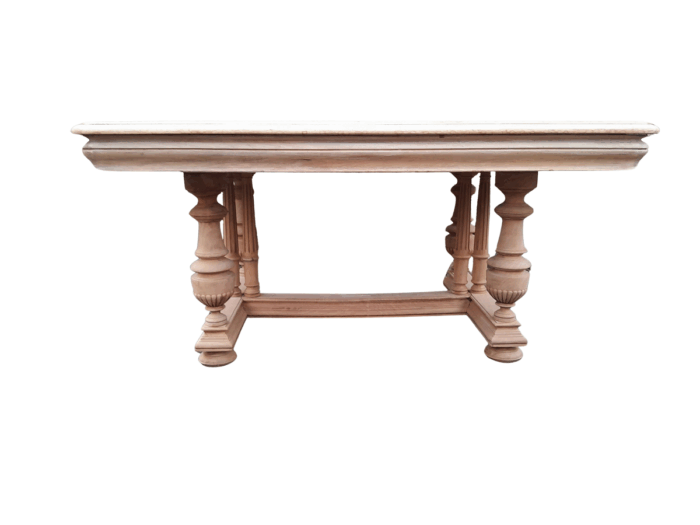 A 19th Century French Heavily Carved Walnut Table in a Contemporary Bleached Finish