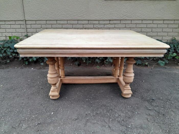 A 19th Century French Heavily Carved Walnut Table in a Contemporary Bleached Finish - Image 2