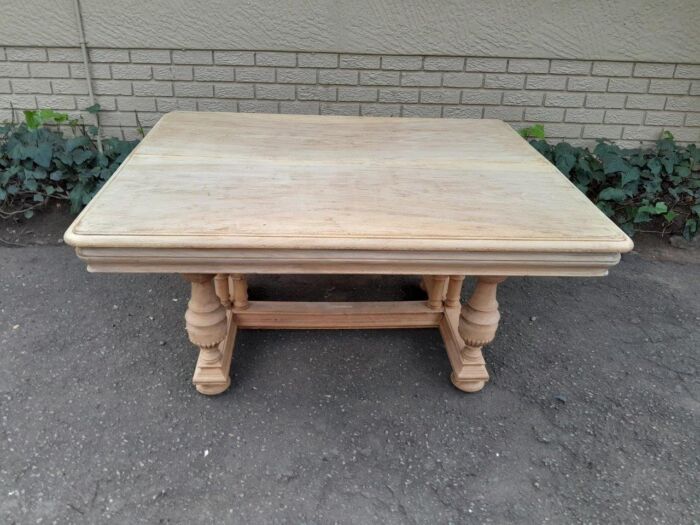 A 19th Century French Heavily Carved Walnut Table in a Contemporary Bleached Finish - Image 3