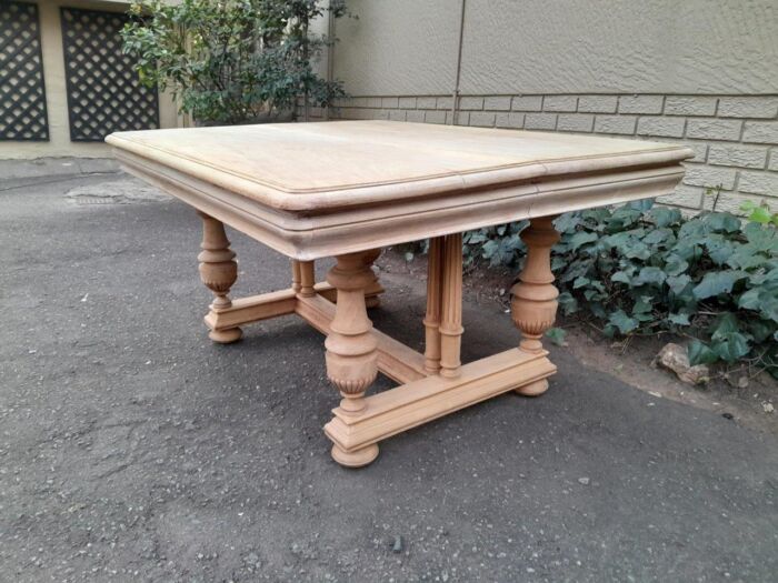 A 19th Century French Heavily Carved Walnut Table in a Contemporary Bleached Finish - Image 4