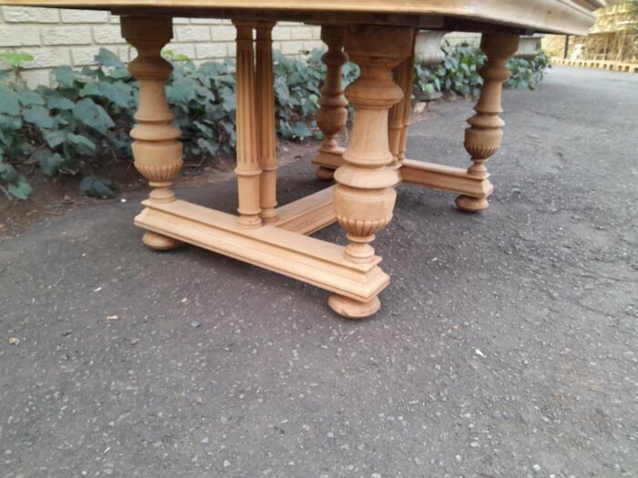 A 19th Century French Heavily Carved Walnut Table in a Contemporary Bleached Finish - Image 7
