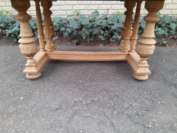 A 19th Century French Heavily Carved Walnut Table in a Contemporary Bleached Finish - Image 8