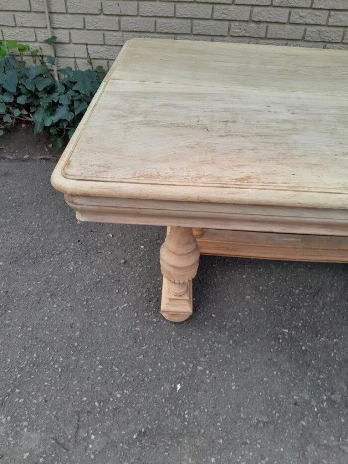 A 19th Century French Heavily Carved Walnut Table in a Contemporary Bleached Finish - Image 9