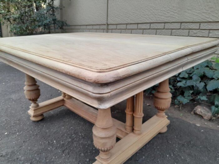 A 19th Century French Heavily Carved Walnut Table in a Contemporary Bleached Finish - Image 10