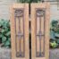 A 20th Century Pair of French Decorative Bevelled Wooden Wall Panels with Wrought Iron Design Elements In a Contemporary Bleached Finish (For Either Side of a Mirror)