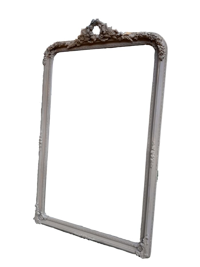 A French Style Ornately Carved Mirror in a Contemporary Finish