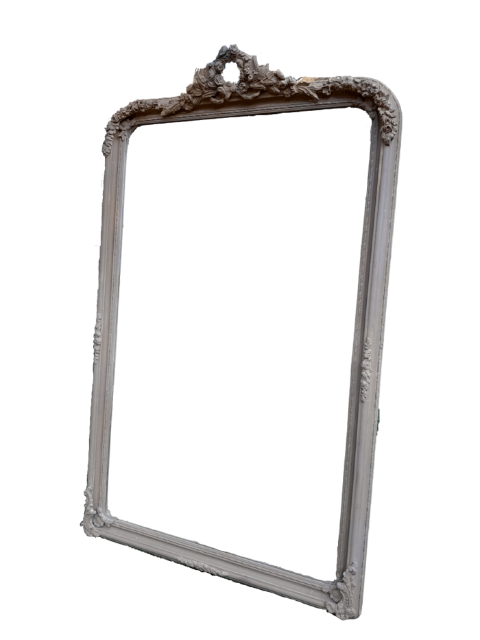 A French Style Ornately Carved Mirror in a Contemporary Finish