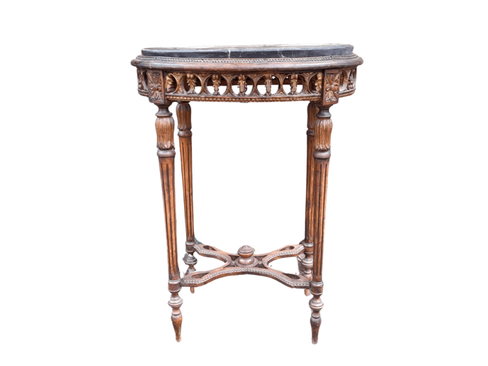 An Antique French Giltwood Table with Marble Top