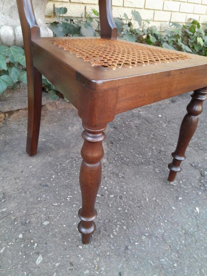 An Antique Set Of Six Cape Stinkwood Regency Chairs With Rattan Seats - Image 7
