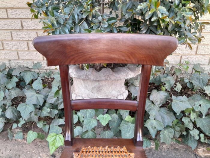 An Antique Set Of Six Cape Stinkwood Regency Chairs With Rattan Seats - Image 9