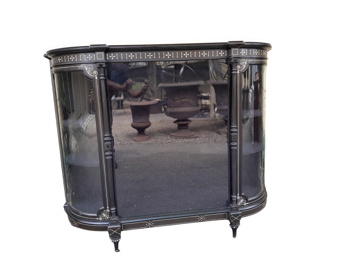 An Antique Edwardian Ebonised Cabinet/Credenza with Ivory Inlay
