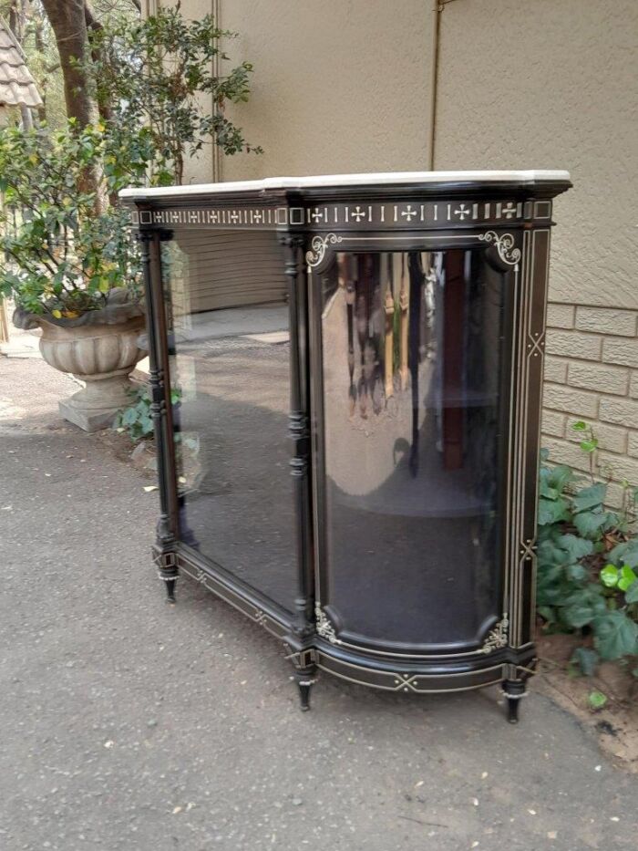 An Antique Edwardian Ebonised Cabinet/Credenza with Ivory Inlay - Image 7
