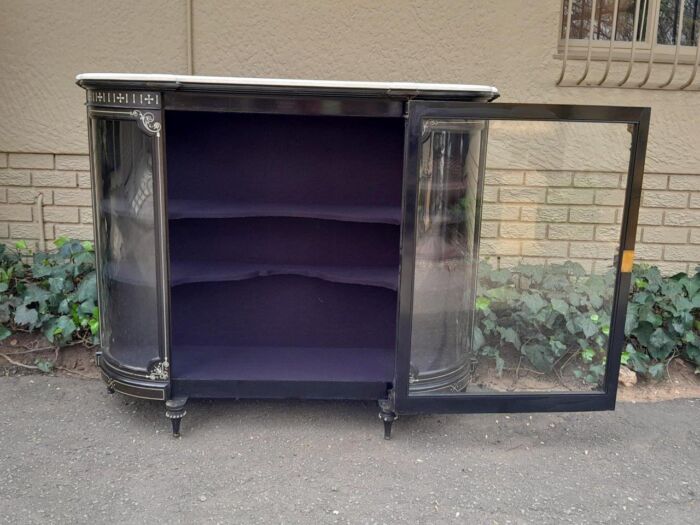 An Antique Edwardian Ebonised Cabinet/Credenza with Ivory Inlay - Image 13