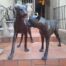A Rare Pair Of Bronze Cheetah In Figurines Pair In A Patinated Finish ND