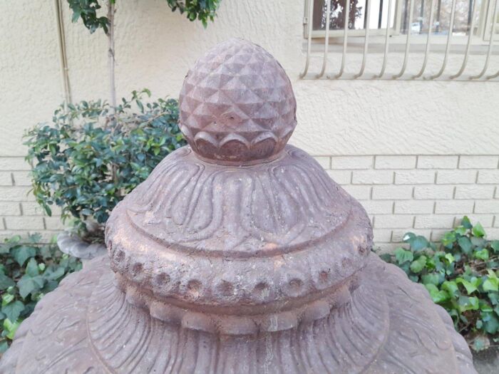 A Rare and Massive Extremely Heavy Pair of Cast Iron Urns with Tops - Image 10
