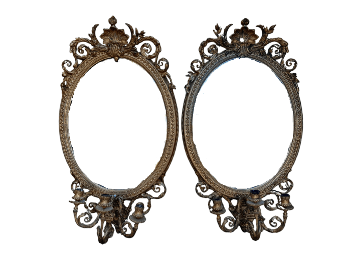 A Rare Pair of 19th Century Ornately Carved and Gilded Mirrors of Large Prroportion