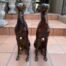 A 20th Century Pair of Life-Size Spelter and Patinated Greyhounds