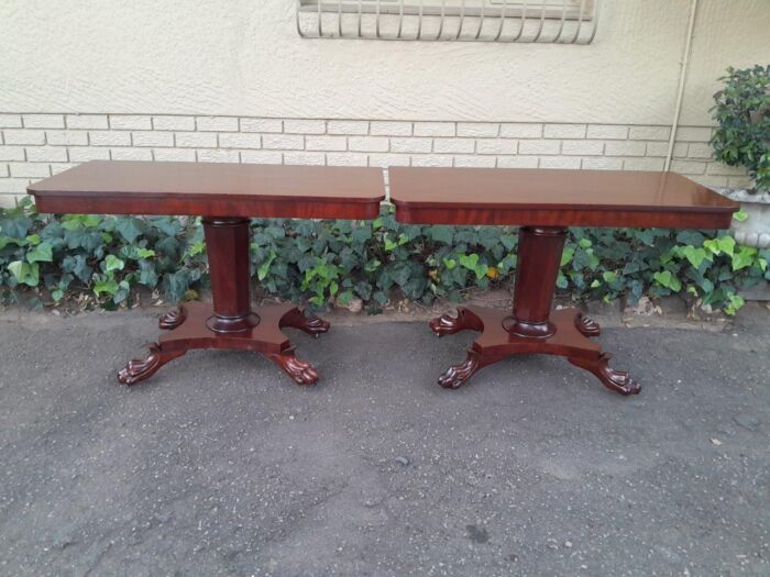 An Antique Pair of William IV Mahogany Console Tables  /  Bedside Tables / Pedestals - Image 2