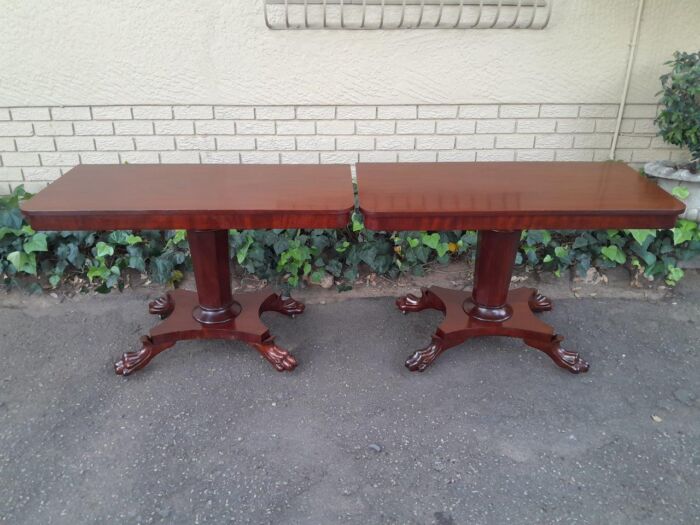 An Antique Pair of William IV Mahogany Console Tables  /  Bedside Tables / Pedestals - Image 3