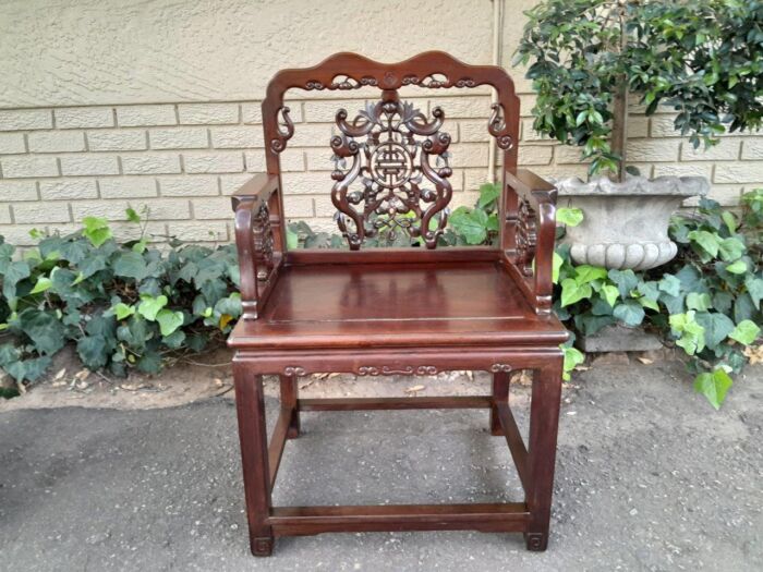 An Antique 19TH Century Pair of Chinese Qing Dynasty Chairs  ND - Image 5