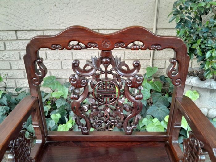 An Antique 19TH Century Pair of Chinese Qing Dynasty Chairs  ND - Image 8