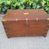 An Early 1900 Anglo Indian Brass Bound Military Campaign Chest with Brass Hardware - Image 3