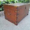 An Early 1900 Anglo Indian Brass Bound Military Campaign Chest with Brass Hardware - Image 5