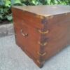 An Early 1900 Anglo Indian Brass Bound Military Campaign Chest with Brass Hardware - Image 6