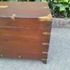 An Early 1900 Anglo Indian Brass Bound Military Campaign Chest with Brass Hardware - Image 7