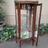 A Rare Near Pair of 20th Century French Style Vitrine / Display Demi Lune Cabinets With Brass Gallery And Fittings and Mirror Interior - Image 11